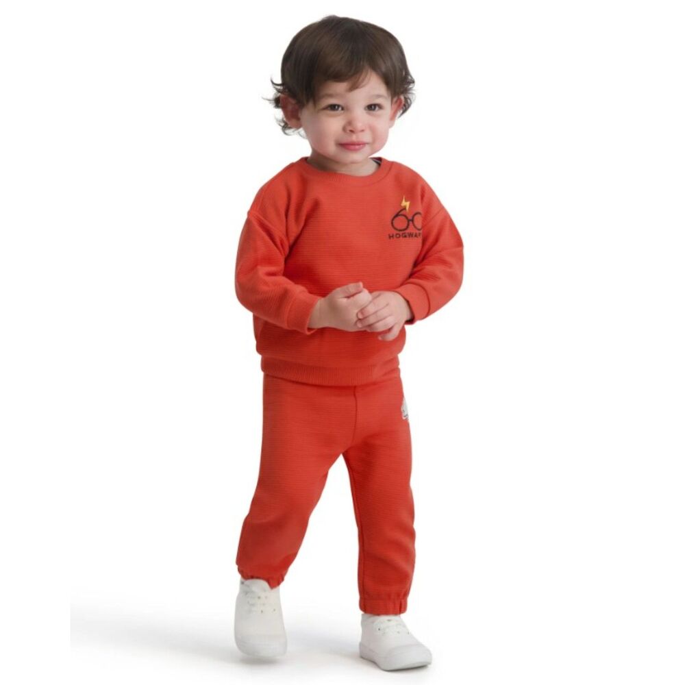 HARRY POTTER Boys Sz 3-6 Months HOGWARTS Ribbed Shirt & Pants 2 Pc Outfit NEW